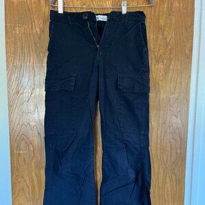Zara Navy Straight Leg Cargo Pants